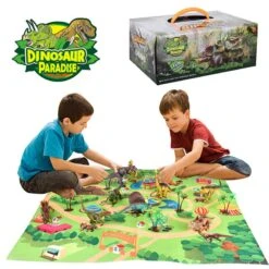 Dinosaurier Spielmatte Mit Figuren Dino Spielzeug Set