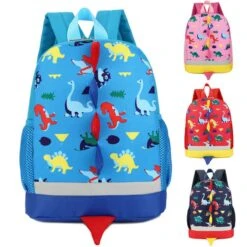 Kinder Rucksack Mit Dinosaurier Motiv - Verschiedene Farben Zur Auswahl