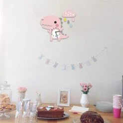 Niedliche Wanduhr Im Dinosaurier Look - Blau Oder Pink Dino Uhr -Dinosaurier-Spielzeug product image 1294421778