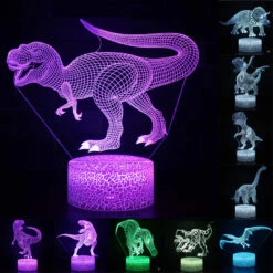 Dinosaurier Nachtlampe, Tischlampe, Nachtlicht Mit Farbwechsel Und 3D Effekt -Dinosaurier-Spielzeug product image 1387144675