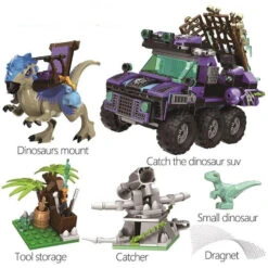 Dinosaurier Jurassic Baustein Set Mit Jeep Und 3 Figuren (422 Teile) -Dinosaurier-Spielzeug product image 1530012840