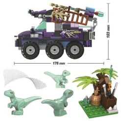 Dinosaurier Jurassic Baustein Set Mit Jeep Und 3 Figuren (422 Teile) -Dinosaurier-Spielzeug product image 1530012841