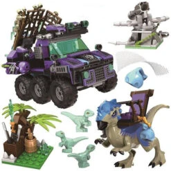 Dinosaurier Jurassic Baustein Set Mit Jeep Und 3 Figuren (422 Teile)