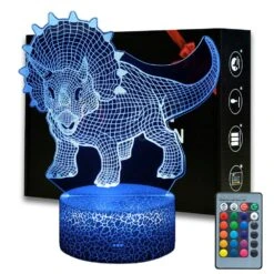 Triceratops Nachtlicht 3D Illusion Dinosaurier Lampe
