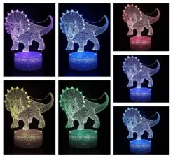 Triceratops Nachtlicht 3D Illusion Dinosaurier Lampe -Dinosaurier-Spielzeug product image 1576154122