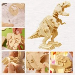 Interaktives Bauset Aus Holz - Walking T-Rex Spielzeug -Dinosaurier-Spielzeug product image 1674905257