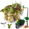 Jurassic World Triceratops Dinosaurier & Motorrad Baustein Set (735 Teile) -Dinosaurier-Spielzeug product image 1702643477