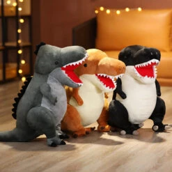 Witzige Dino Kuscheltiere Im Comic Cartoon Look: Langhals Dino, T-Rex Oder Triceratops -Dinosaurier-Spielzeug product image 1781743476