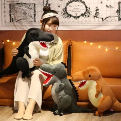 Witzige Dino Kuscheltiere Im Comic Cartoon Look: Langhals Dino, T-Rex Oder Triceratops -Dinosaurier-Spielzeug product image 1781743486