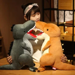 Witzige Dino Kuscheltiere Im Comic Cartoon Look: Langhals Dino, T-Rex Oder Triceratops -Dinosaurier-Spielzeug product image 1781743488