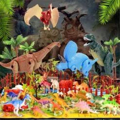Dinosaurier Spiel Set Mit Figuren Und Spielmatte (90 Teile) -Dinosaurier-Spielzeug product image 1806043078