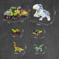 T-Rex Dinosaurier Mit LKW Baustein Set (538 Teile) -Dinosaurier-Spielzeug product image 1810500523