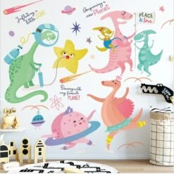Lustige Comic Dino Sticker Wandtattoo Für Das Kinderzimmer -Dinosaurier-Spielzeug product image 1833114682