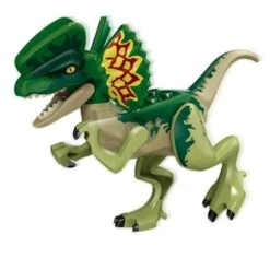 Grüner Dilophosaurus Baustein Figur (ca. 12x8x5cm)