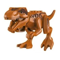 Brauner T-Rex Baustein Spielzeug Figur (ca. 11x8x6cm)