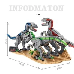 Velociraptor Baustein Set - 3 Dinos Zum Selbstbauen (1780 Teile) -Dinosaurier-Spielzeug product image 1833232985
