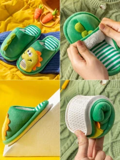 Warme Hausschuhe Für Kinder Mit Süßen Dino Motiven -Dinosaurier-Spielzeug product image 1843106704