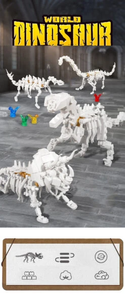 Großes Set Klemmbausteine Mit Forscher-Labor Und Dino-Skeletten -Dinosaurier-Spielzeug product image 1850761931