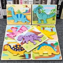 6 Stk. Niedliche Dinosaurier Holz Puzzle Für Kinder -Dinosaurier-Spielzeug product image 1854117159