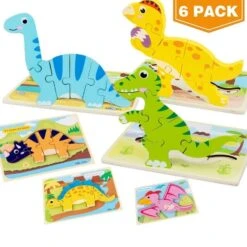 6 Stk. Niedliche Dinosaurier Holz Puzzle Für Kinder -Dinosaurier-Spielzeug product image 1854117174