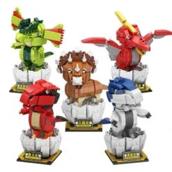 Lustige Dino Baustein Figuren (Flugsaurier, T-Rex, Dilophosaurus, Triceraptos, Indominus Rex)