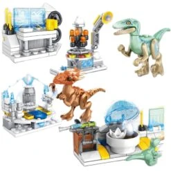 4 In 1 Dino Labor Baustein Set Mit Figuren (305 Teile)