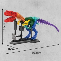 XXL T-Rex Museum Skelett Im Regenbogen Look (1572 Teile) -Dinosaurier-Spielzeug product image 1895448584