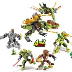 Dino Transformer 4in2 Baustein Set Mit 705 Teilen -Dinosaurier-Spielzeug product image 1895449950