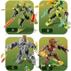 Dino Transformer 4in2 Baustein Set Mit 705 Teilen -Dinosaurier-Spielzeug product image 1895449954