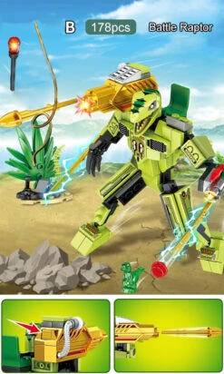 Dino Transformer 4in2 Baustein Set Mit 705 Teilen -Dinosaurier-Spielzeug product image 1895449958