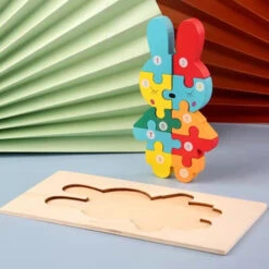 Montessori Holz Puzzle Lern Spiel Für Kinder - Viele Motive -Dinosaurier-Spielzeug product image 1929371074