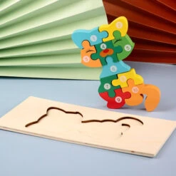 Montessori Holz Puzzle Lern Spiel Für Kinder - Viele Motive -Dinosaurier-Spielzeug product image 1929371089