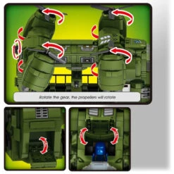 Dino Transport Truck Und Helikopter Klemm-Baustein Set Mit 1510 Teilen -Dinosaurier-Spielzeug product image 1939234383