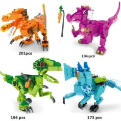 4er Set Raptor Dinosaurier Klemm-Baustein Spielzeug -Dinosaurier-Spielzeug product image 1939236246