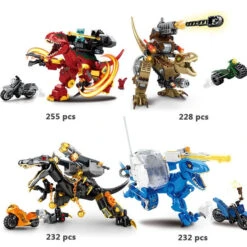 4er Set Raptor Dinosaurier Klemm-Baustein Spielzeug -Dinosaurier-Spielzeug product image 1939236247