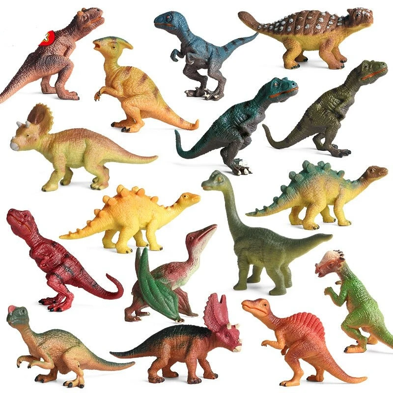 16 Mini Dinosaurier Spielfiguren Zum Spielen - T-Rex Triceratops Etc. 3 16 Mini Dinosaurier Spielfiguren Zum Spielen - T-Rex Triceratops Etc.