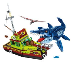 Jurassic Park Mosasaurus Dino Mit Boot Baustein Set (888 Teile)