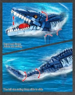 Jurassic Park Mosasaurus Dino Mit Boot Baustein Set (888 Teile) -Dinosaurier-Spielzeug product image 1965007862