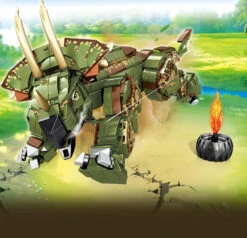 2in1 Klemm-Baustein Set Triceratops Oder Jeep (1100 Teile) -Dinosaurier-Spielzeug product image 2012422382