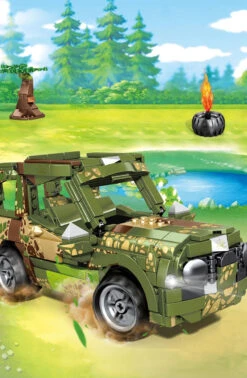 2in1 Klemm-Baustein Set Triceratops Oder Jeep (1100 Teile) -Dinosaurier-Spielzeug product image 2012422383